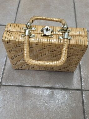 Vintage 1960s LESCO Wicker Box Purse – Mid-Century Structured Rattan Handbag